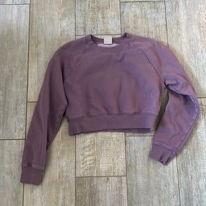 ARITZIA tna cozy fleece purple crop pull over
